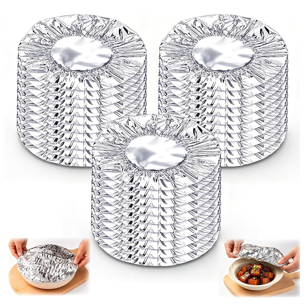 Meal Prep Fit - 再利用可能なアルミホイルフードカバー、ポップアップ式アルミホイル断熱カバー、キッチンボウル、プレート、食事準備用のヒートシールド蓋