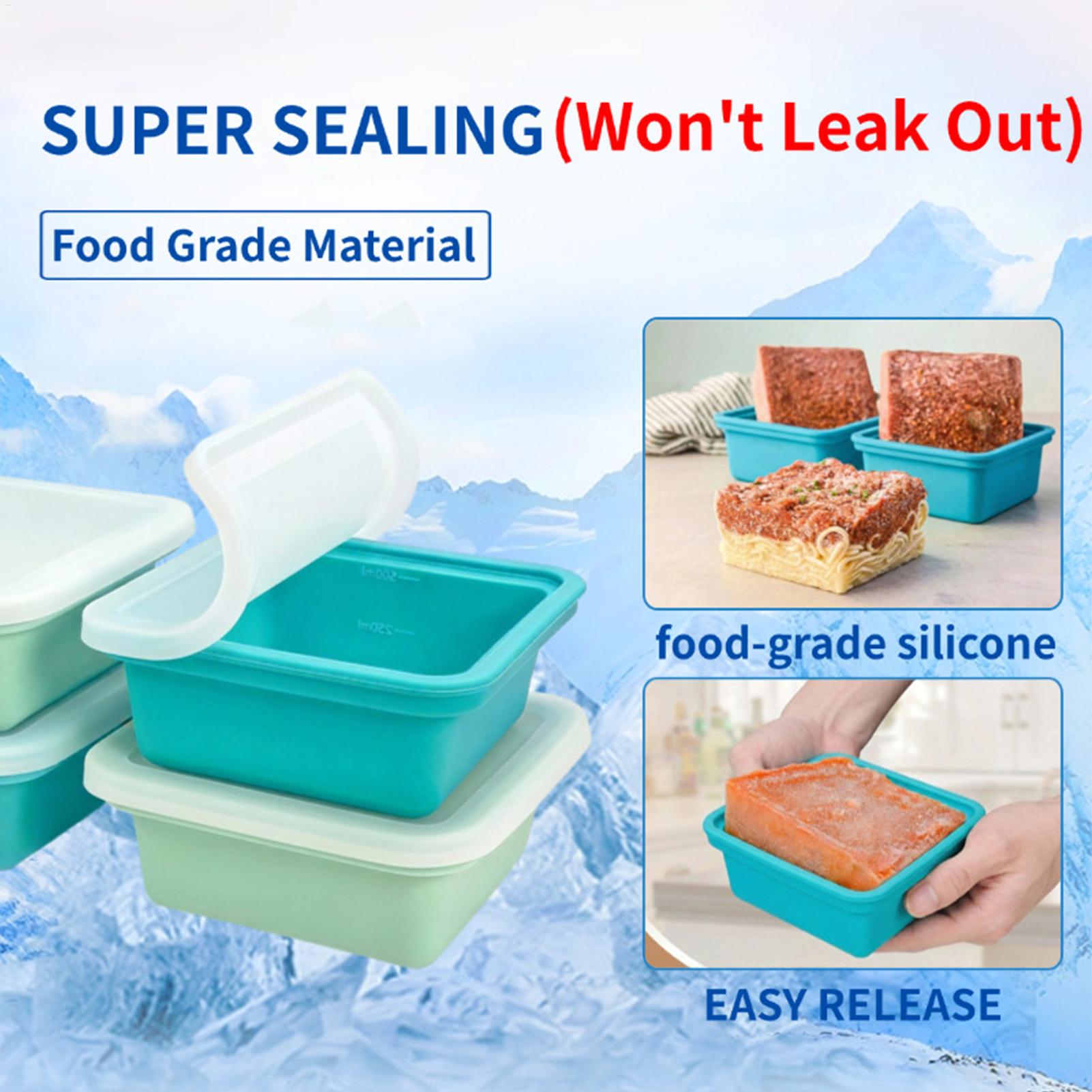 Meal Prep Chia Pudding - シリコーンスープ型 500 ミリリットル冷凍容器蓋付き簡単リリース食品保存キューブトレイ食事準備スープソースキッチン用品