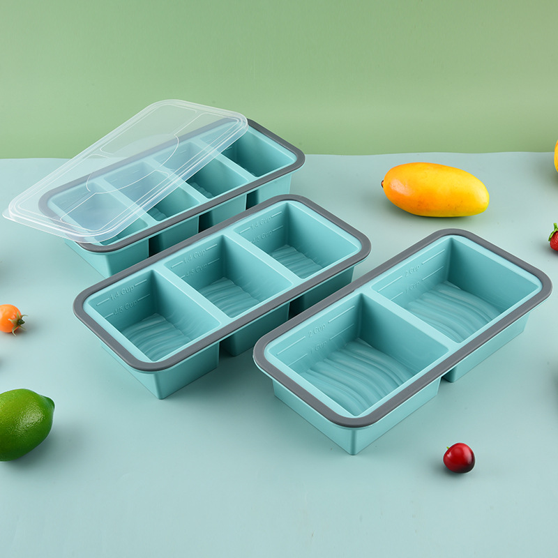 Meal Prep Chia Pudding - 1個 シリコン製フードフリーザートレイ 蓋付き スープキューブ - スープ、ソース、残り物、自家製食事の準備用冷凍キッチン保存容器