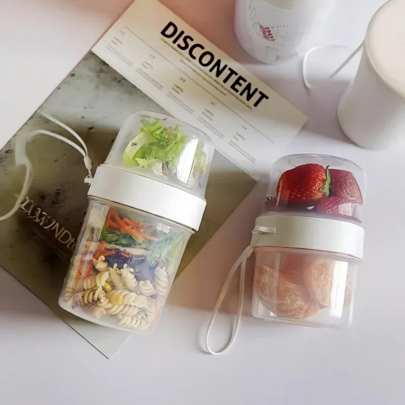 Meal Prep Yogurt Containers - 朝食用オートミールシリアルナッツヨーグルトサラダカップシール容器セット（フォーク、ソースカップ、蓋、弁当箱、フードテイパー、ボウル、ランチボックス付き）
