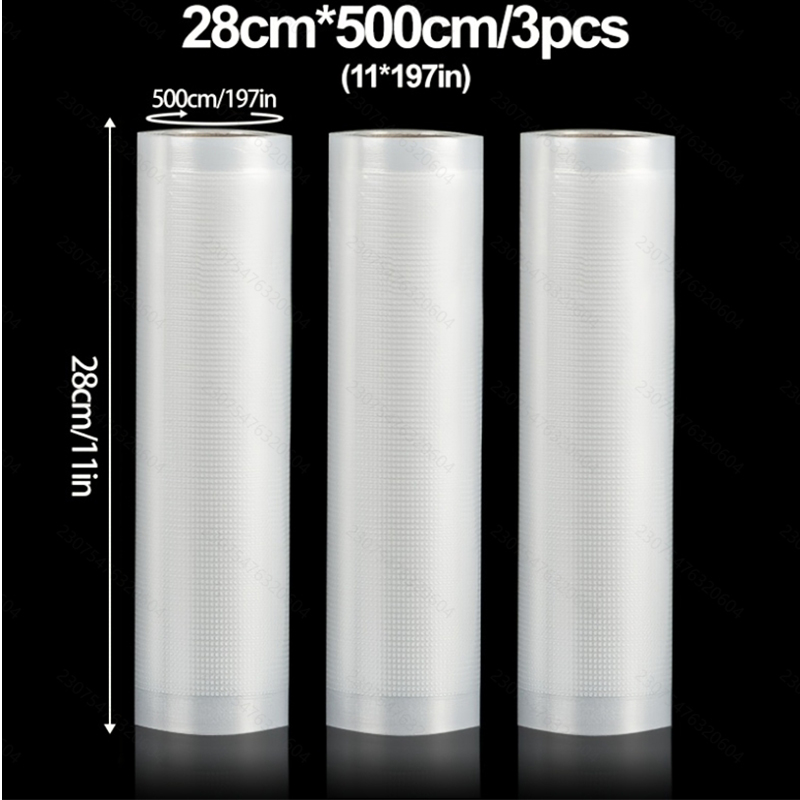 Meal Prep Fit - 真空シールロールバッグ 3 個パック: 3x5m ロール、BPA フリー。