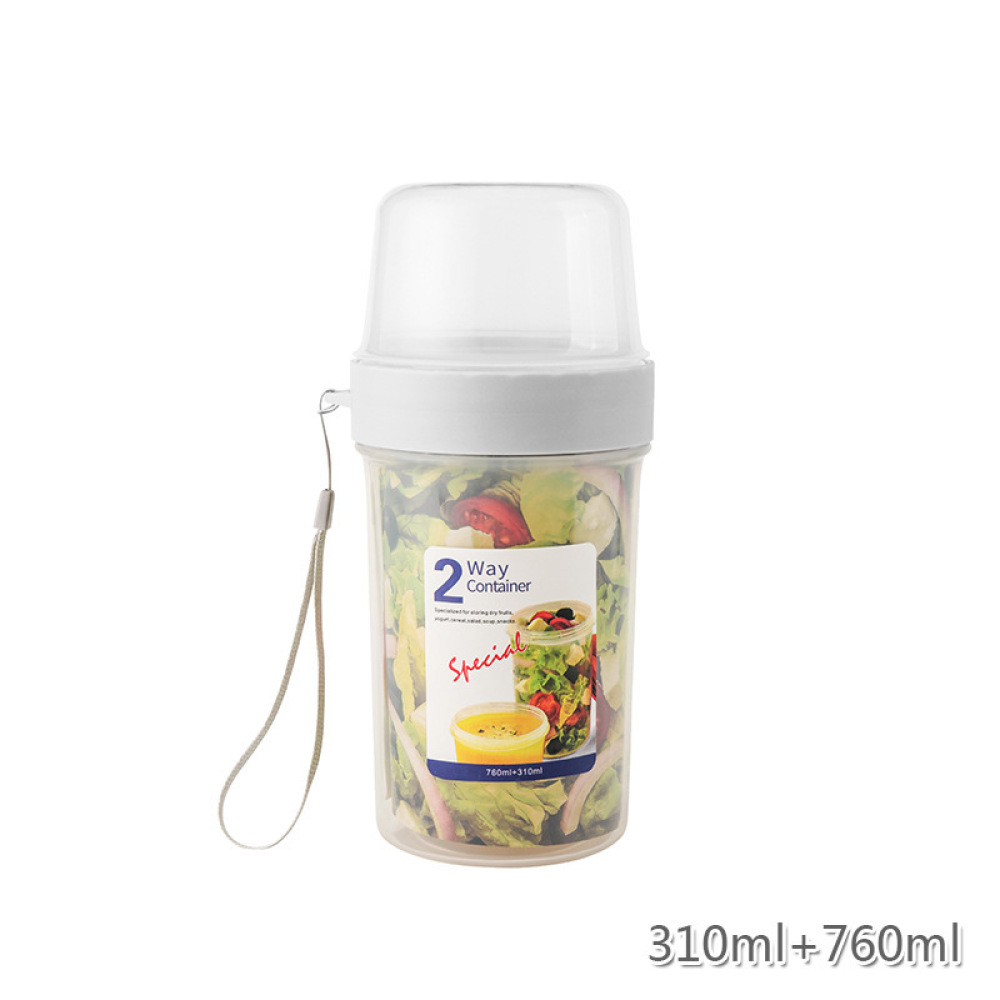 Meal Prep Yogurt Containers - 二重構造の漏れ防止フードケース、ベビーフード、ヨーグルト、サラダ、フルーツ、スナックの保存用ポータブル容器、学校や旅行のオーガナイザー
