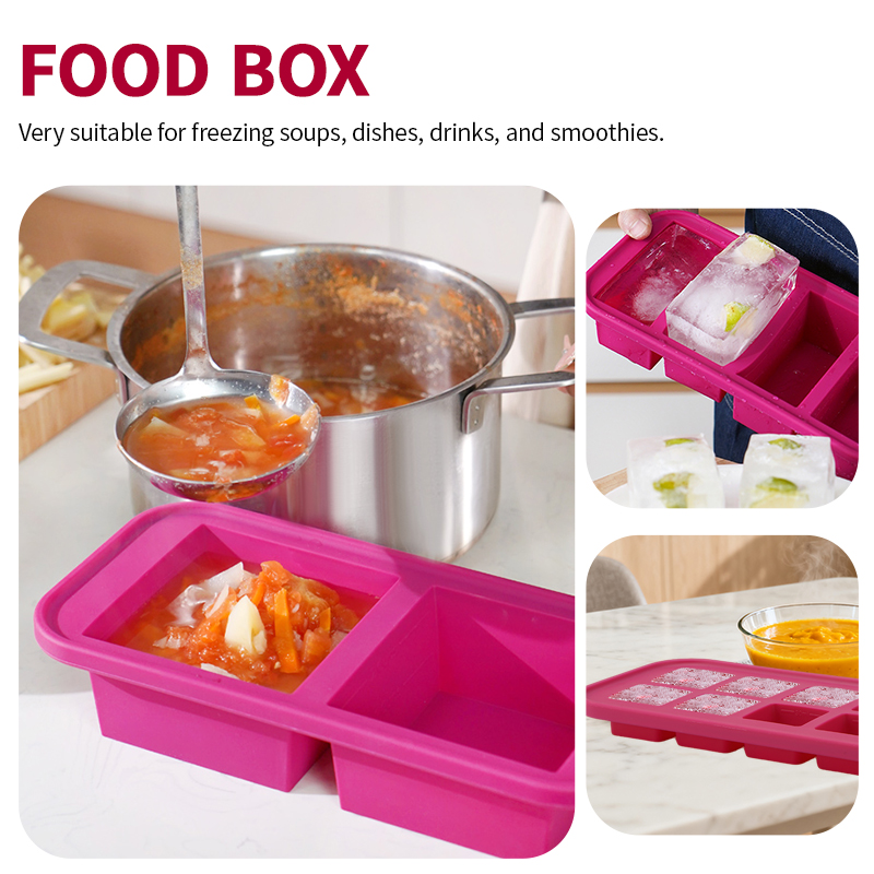 2または3ピースのシリコン製冷凍トレイ型セット、蓋付き収納ボ - Meal Prep Chia Pudding のレビューと価格