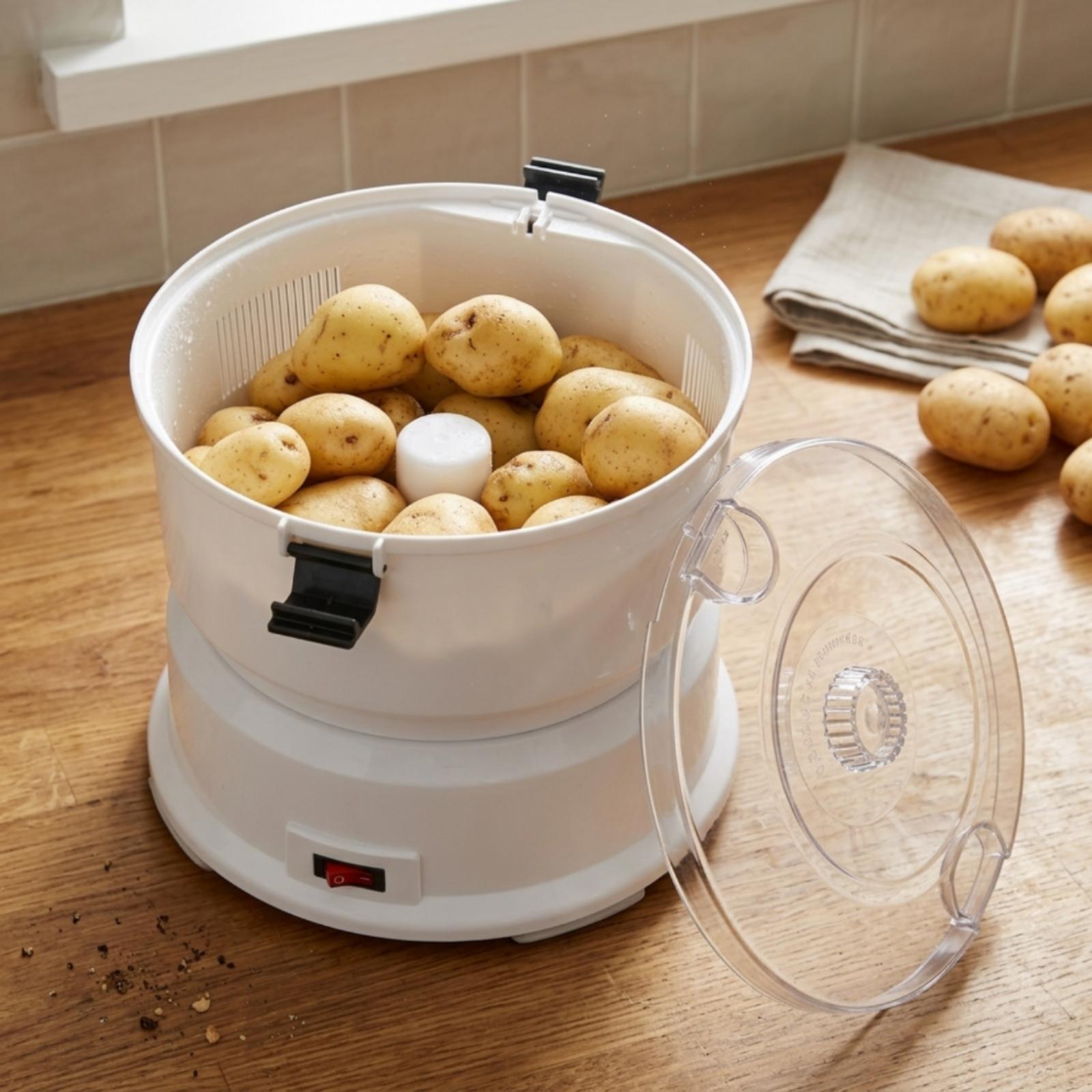 自動ポテト皮むき機 コンパクトポテトピーラー ドーム型蓋付き - Meal Prep Potatoes のレビューと価格