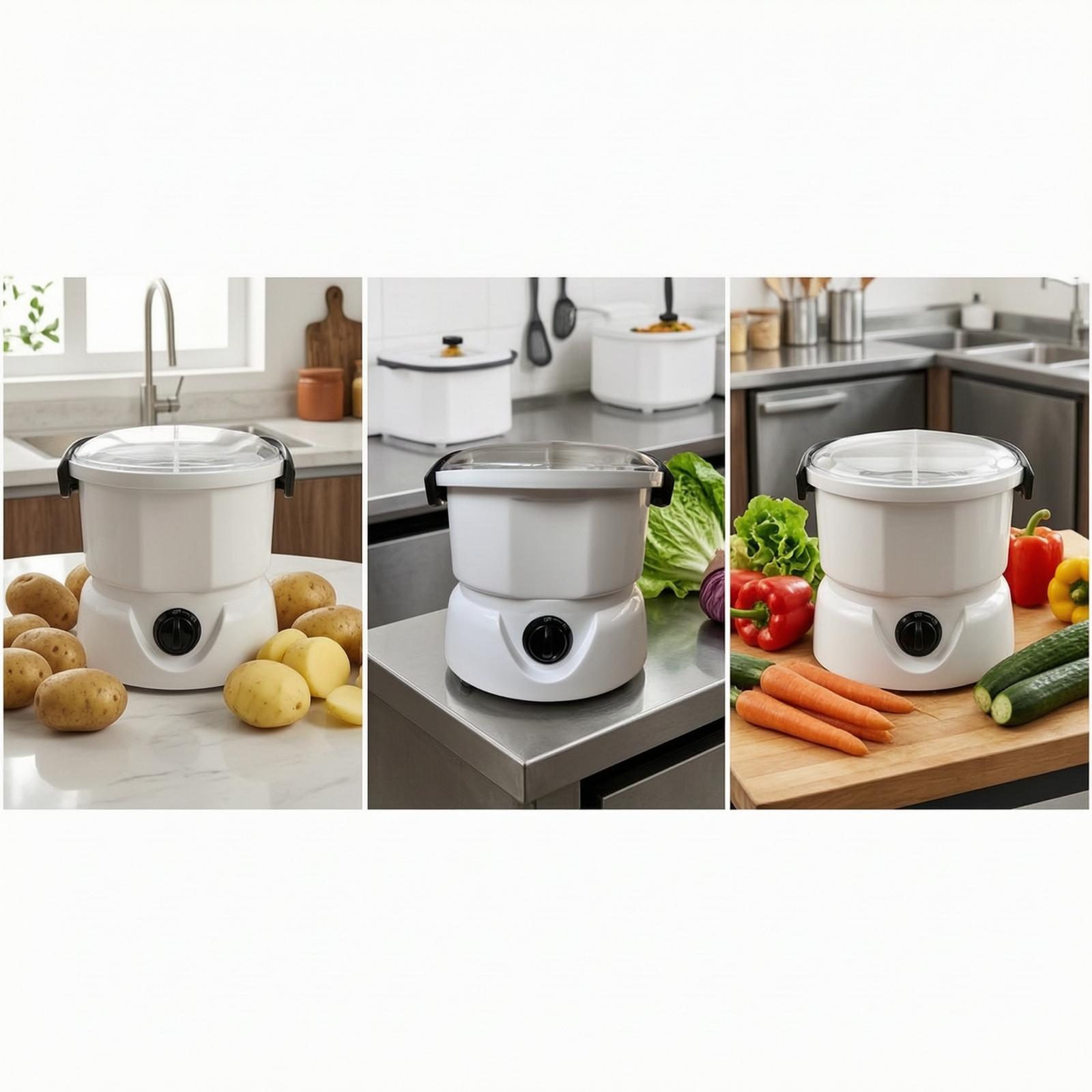 自動ポテト皮むき機 コンパクトポテトピーラー ドーム型蓋付き - Meal Prep Potatoes のレビューと価格