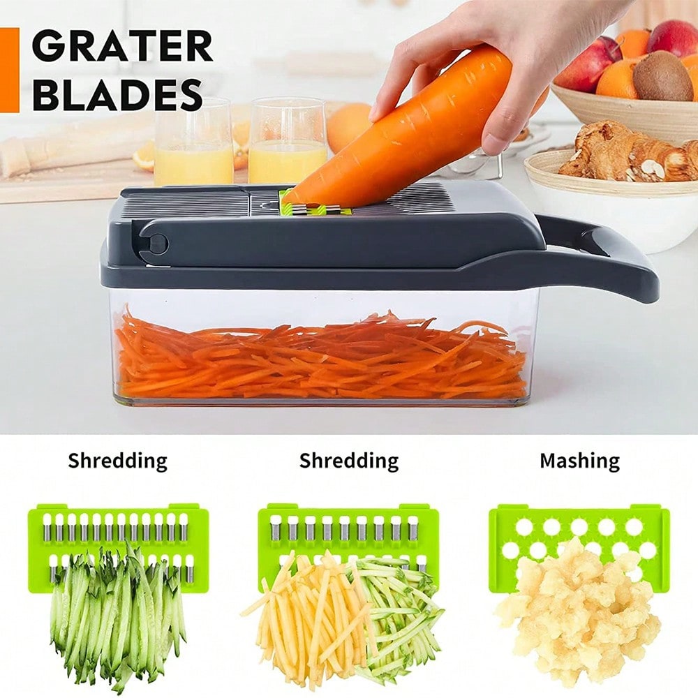 16点多機能キッチンセット：野菜・果物チョッパー、手動フード - Meal Prep Potatoes のレビューと価格
