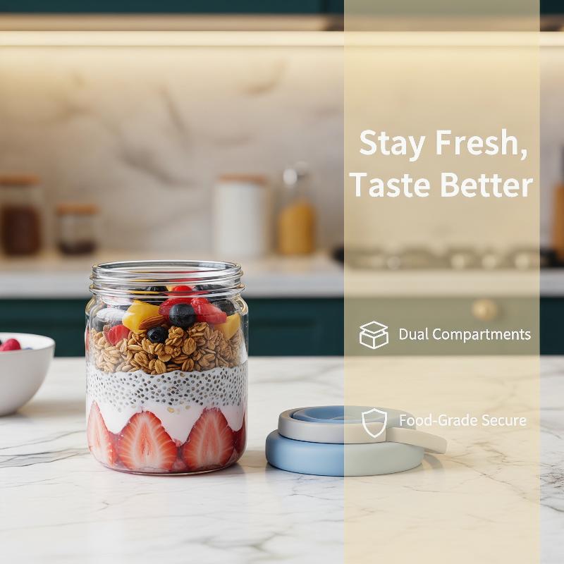 [E] 朝食カップ ポータブル オートミール シリアル ナッ - Meal Prep Yogurt Containers のレビューと価格