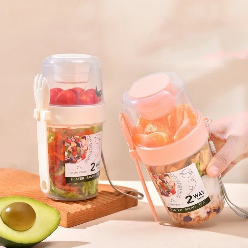 ポータブルサラダカップ朝食カップ食品分層ヨーグルトシリアルオ - Meal Prep Yogurt Containers のレビューと価格