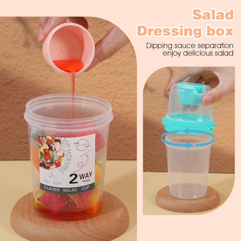ポータブルサラダカップ ダブルオートミールカップ ヨーグルト - Meal Prep Yogurt Containers のレビューと価格