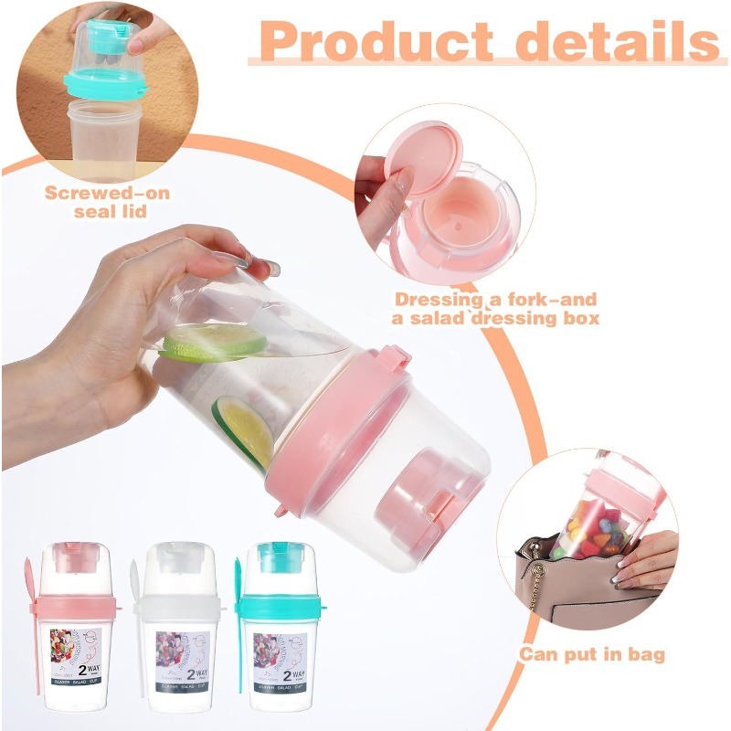 ポータブルサラダカップ ダブルオートミールカップ ヨーグルト - Meal Prep Yogurt Containers のレビューと価格