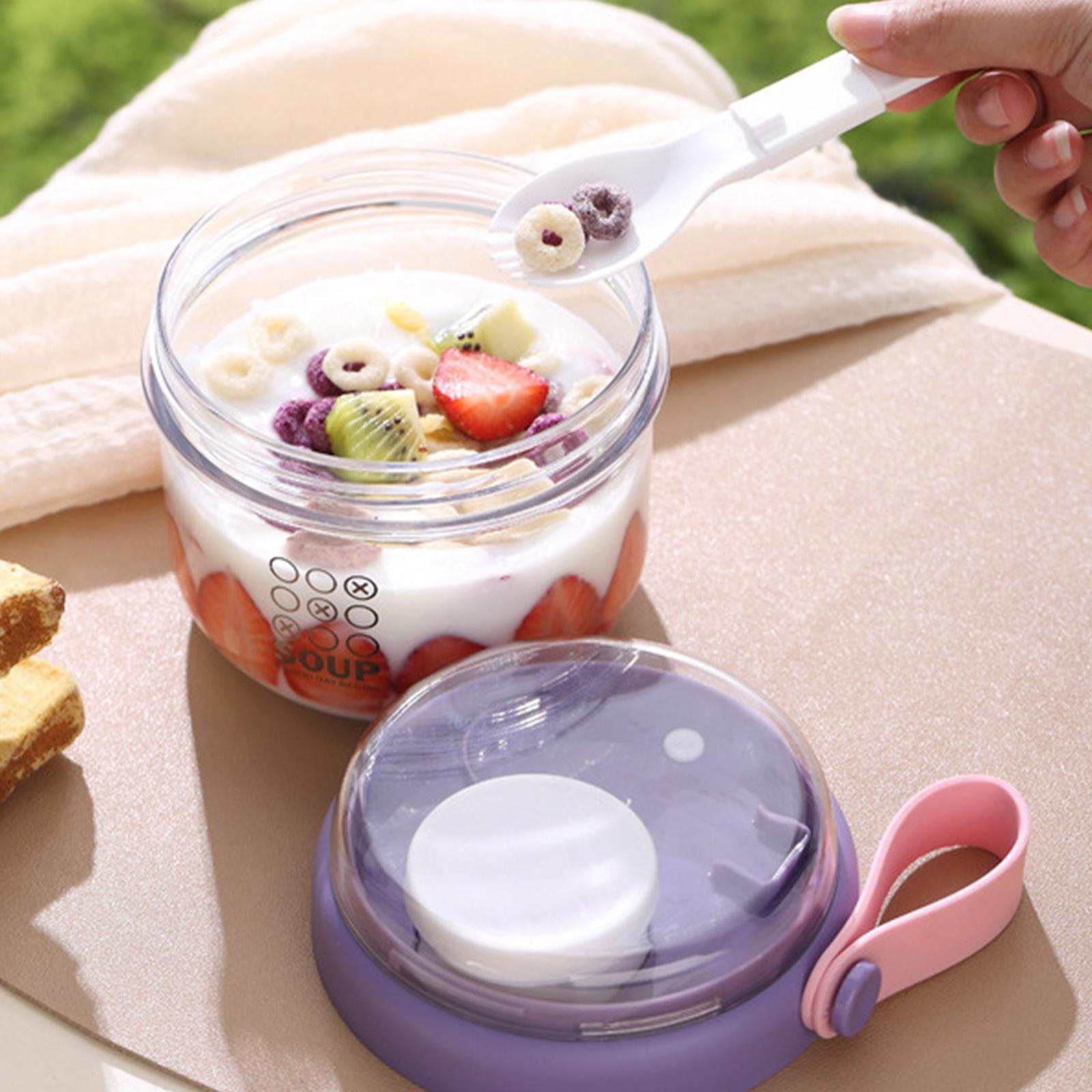 持ち運びに便利な蓋とスプーン付きの再利用可能なオートミール・ - Meal Prep Yogurt Containers のレビューと価格