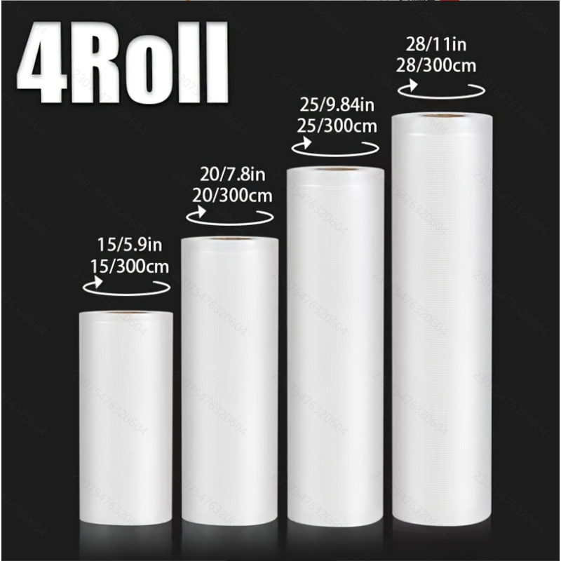 真空シーラーバッグ4個：4ロール（M/L/XL幅）、各3m。 - Meal Prep Fit のレビューと価格