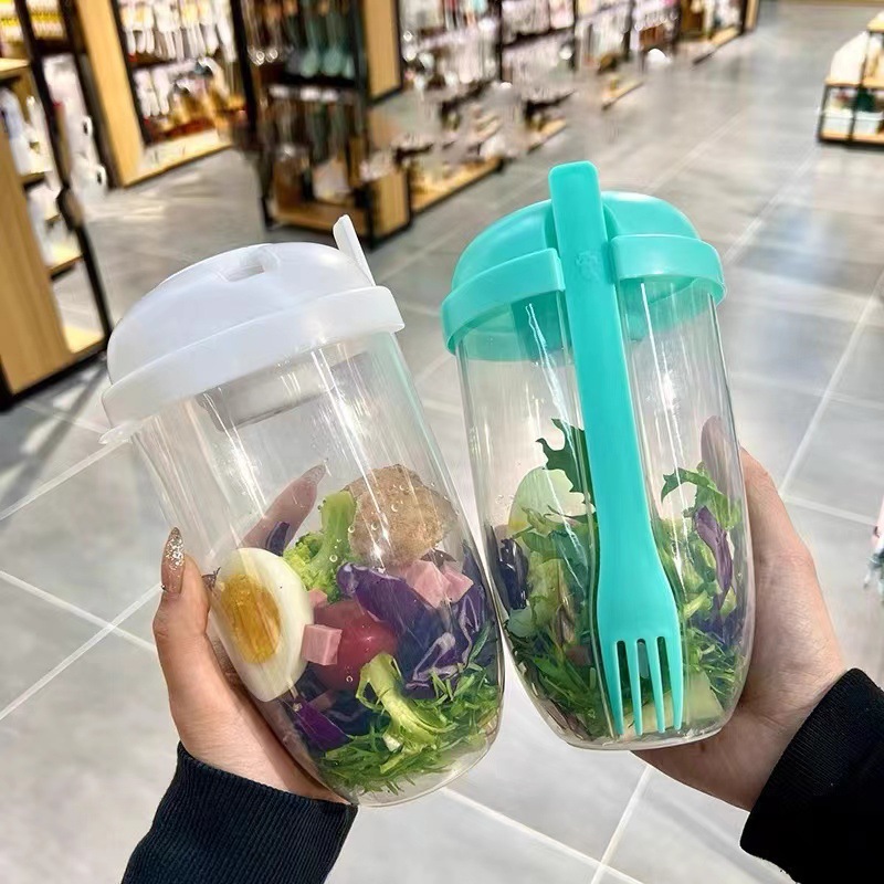 持ち運び可能な蓋付きサラダボウル、フォーク付き、オールインワ - Meal Prep Yogurt Containers のレビューと価格