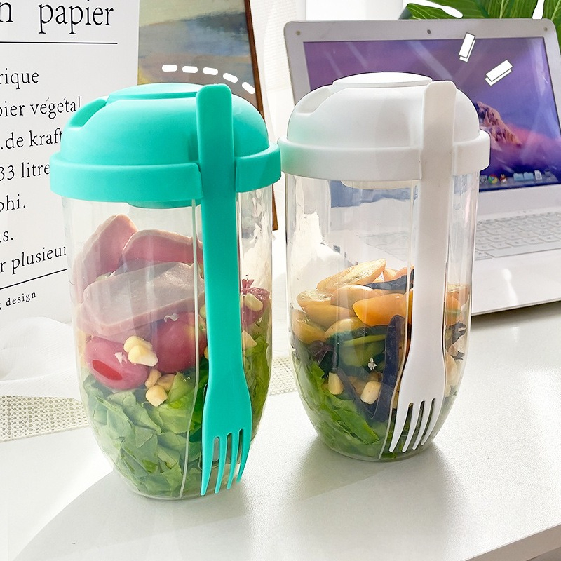 持ち運び可能な蓋付きサラダボウル、フォーク付き、オールインワ - Meal Prep Yogurt Containers のレビューと価格