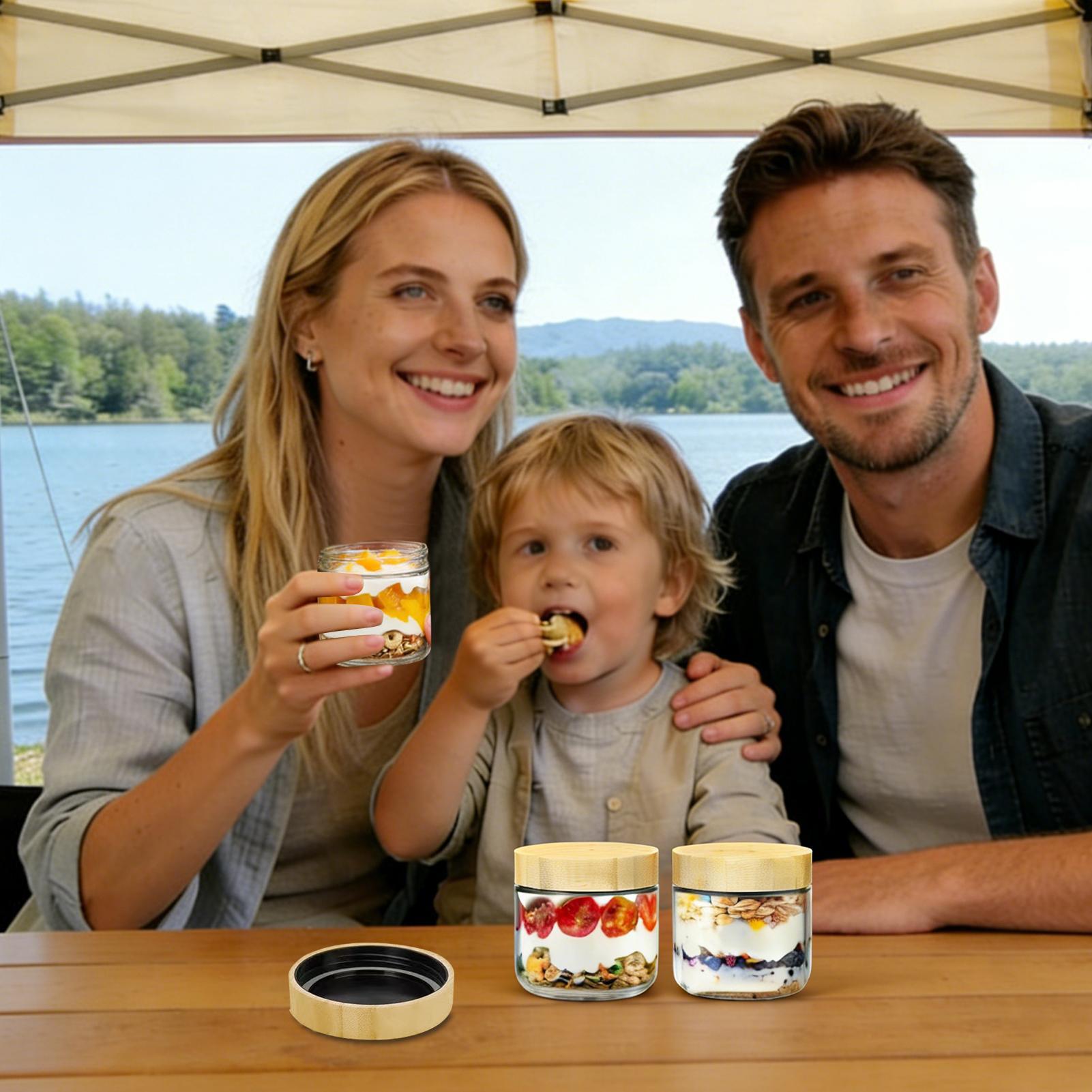 オーバーナイトオーツジャー 4個入り 300ml サラダガラ - Meal Prep Yogurt Containers のレビューと価格