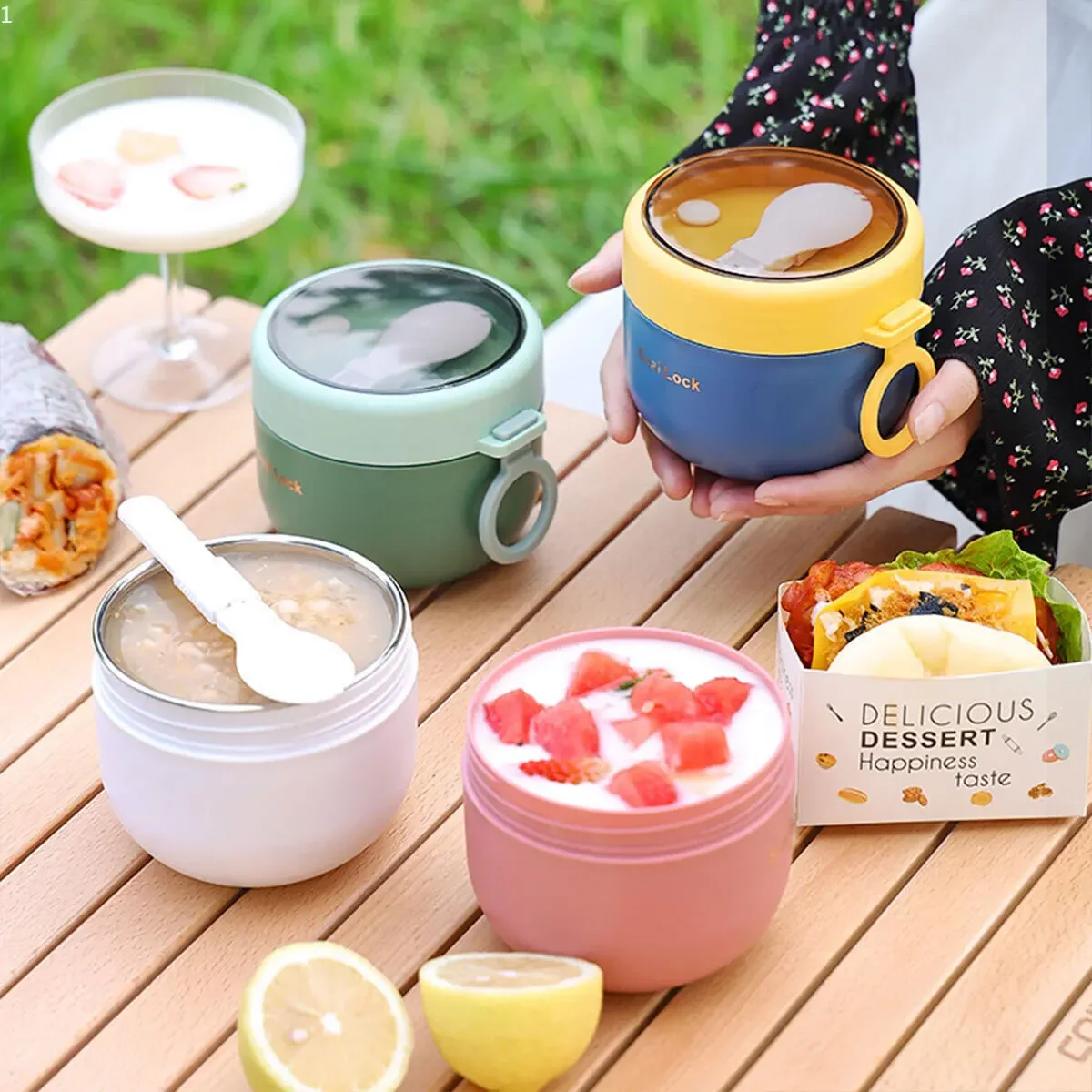 600 ミリリットル/800 ミリリットル朝食カップフォーク - Meal Prep Yogurt Containers のレビューと価格