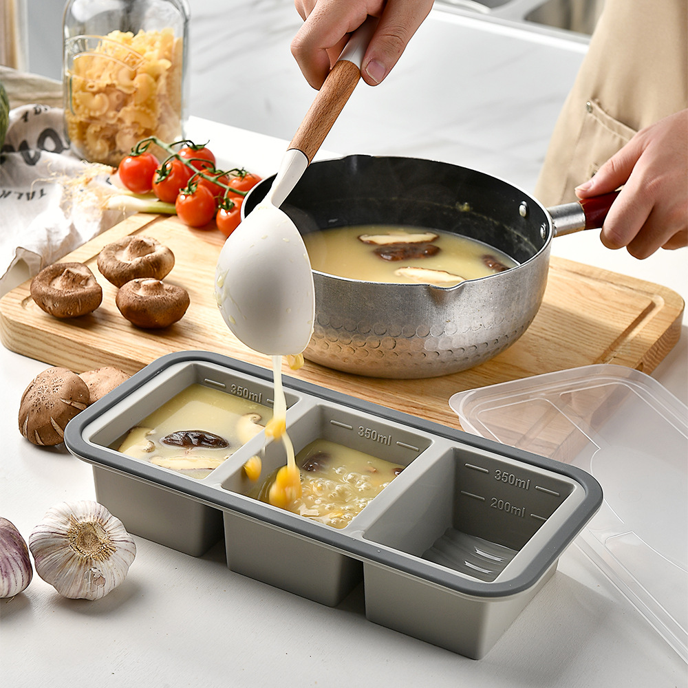 蓋付き分割シリコン食品保存容器、冷凍可能な食事準備弁当箱、冷 - Meal Prep Chia Pudding のレビューと価格