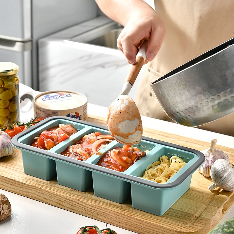 1個 シリコン製フードフリーザートレイ 蓋付き スープキュー - Meal Prep Chia Pudding のレビューと価格