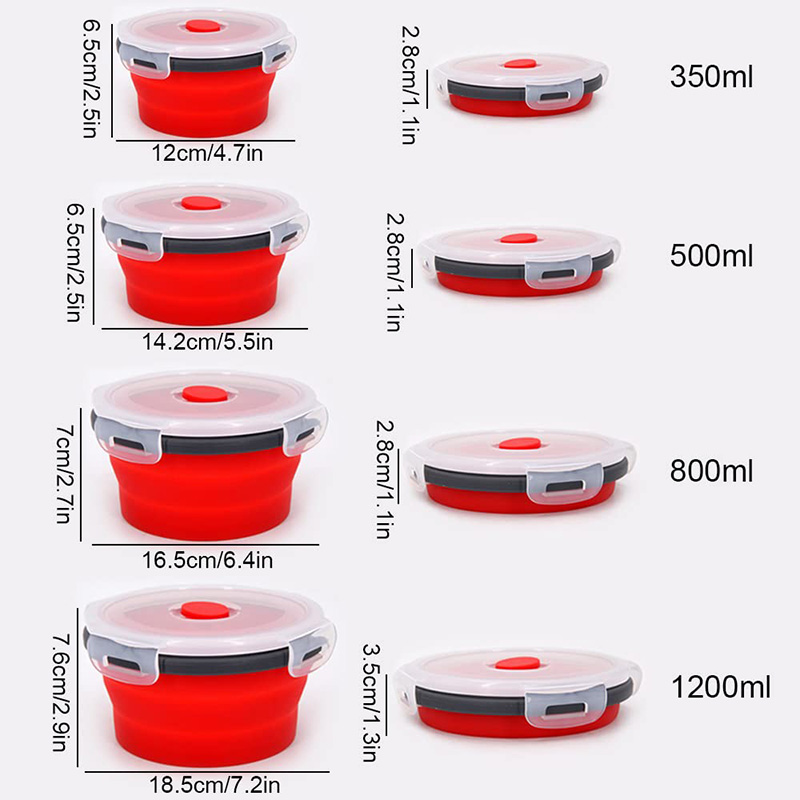 ふた付きの丸い折りたたみ式食品保存容器,キッチン,積み重ね可 - Meal Prep Chia Pudding のレビューと価格