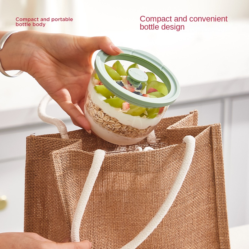 ガラス製オーバーナイトオーツ容器、気密性のある通気蓋付き、朝 - Meal Prep Yogurt Containers のレビューと価格