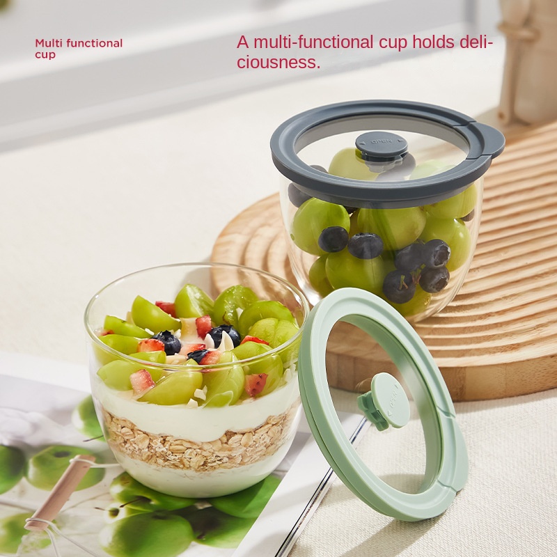 ガラス製オーバーナイトオーツ容器、気密性のある通気蓋付き、朝 - Meal Prep Yogurt Containers のレビューと価格