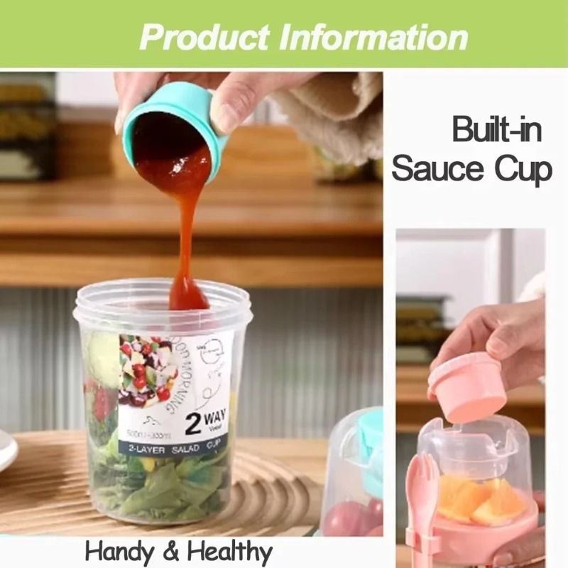 ポータブルサラダカップ ダブルオートミールカップ ヨーグルト - Meal Prep Yogurt Containers のレビューと価格