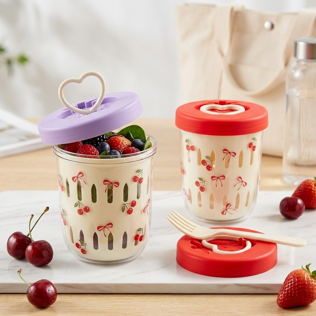 プラスチック製サラダ容器 蓋付きストレーナー弁当箱 食品保存 - Meal Prep Yogurt Containers のレビューと価格