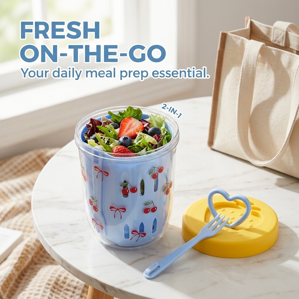 プラスチック製サラダ容器 蓋付きストレーナー弁当箱 食品保存 - Meal Prep Yogurt Containers のレビューと価格