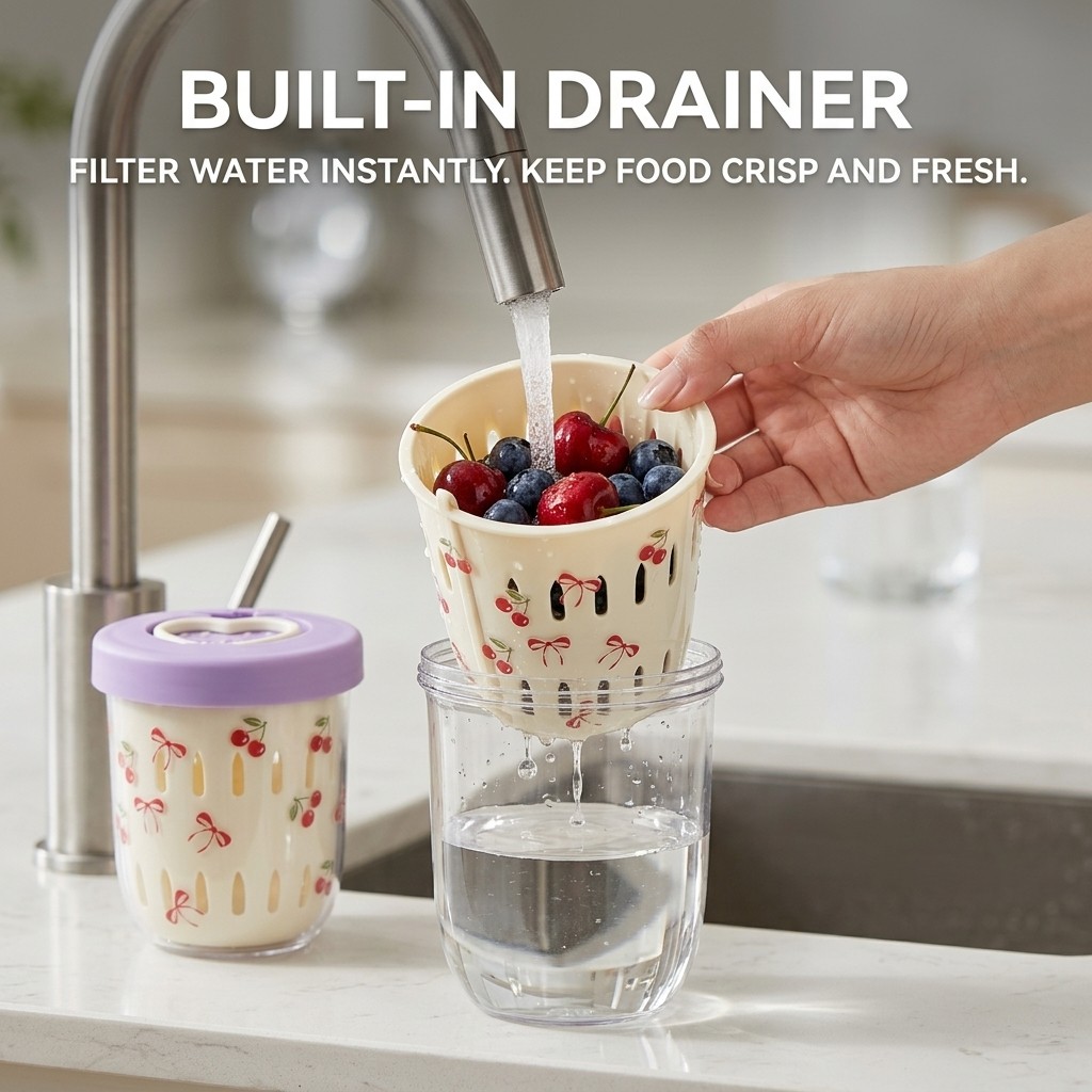 プラスチック製サラダ容器 蓋付きストレーナー弁当箱 食品保存 - Meal Prep Yogurt Containers のレビューと価格