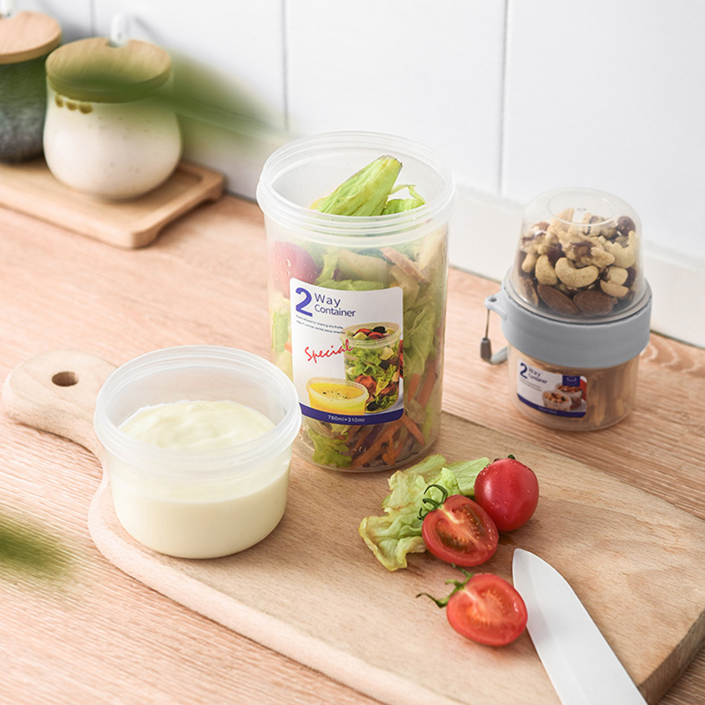 ポータブルランチボックス,シリアル,スナック用,2層,サラダ - Meal Prep Yogurt Containers のレビューと価格