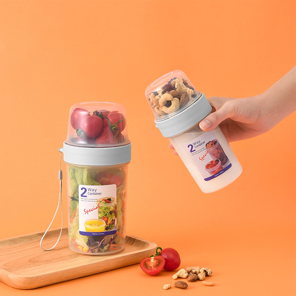 ポータブルランチボックス,シリアル,スナック用,2層,サラダ - Meal Prep Yogurt Containers のレビューと価格